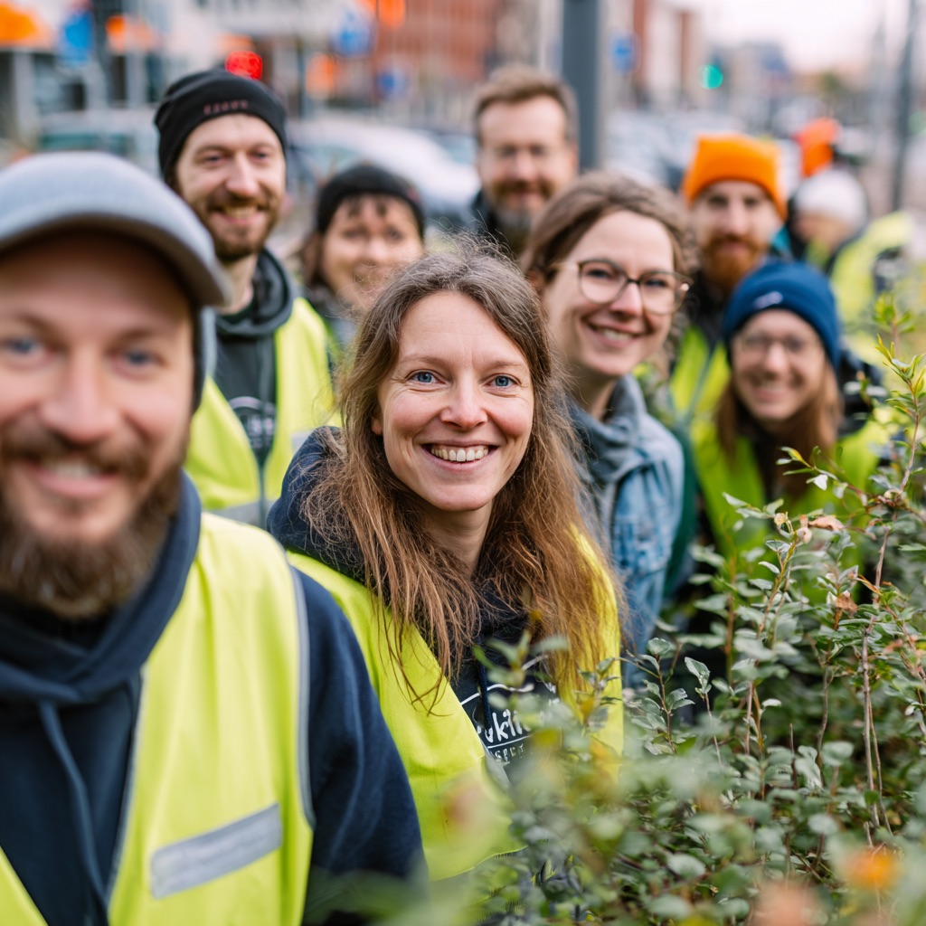 Freiwilligen-Team bei Stadtgrün-Aktion – gemeinsam aktiv für Düsseldorf